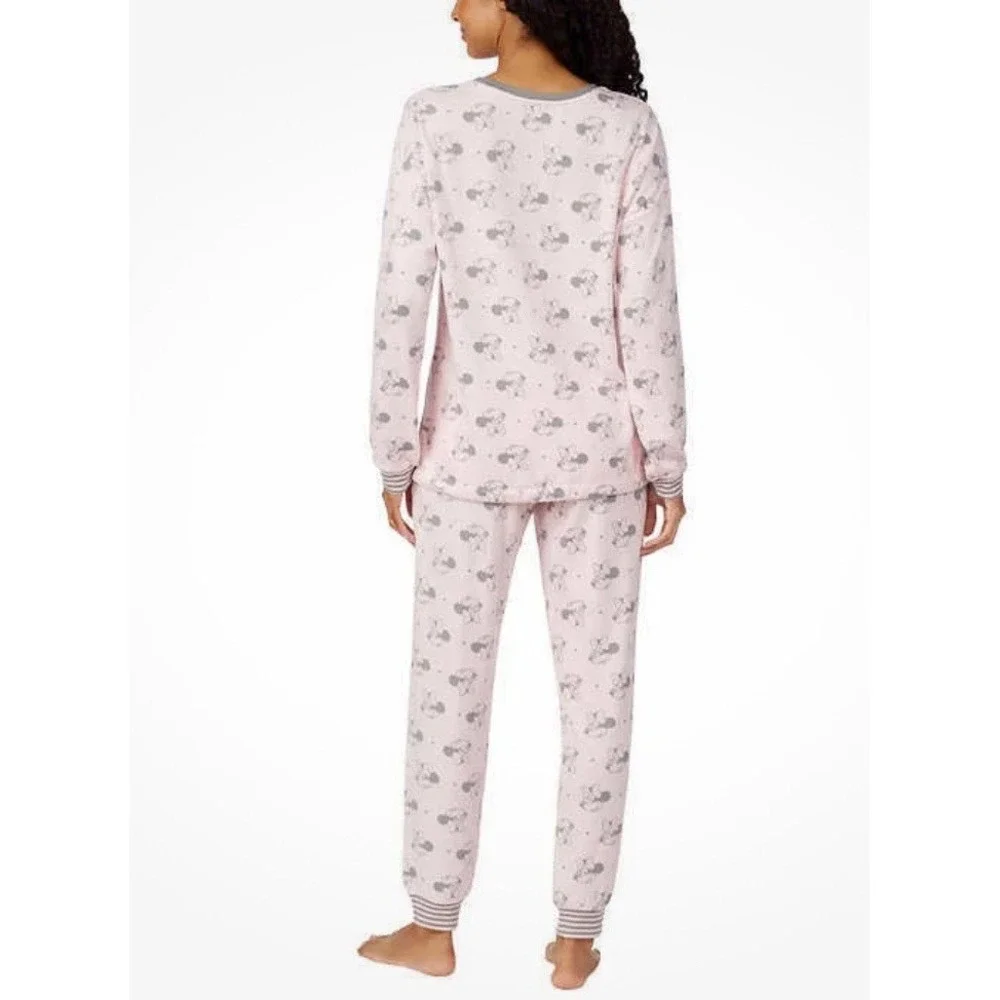 NEW DISNEY Women's Sz XXL Cozy Lounge Set Pajamas Pink Minnie Mouse Top &‎ Pants